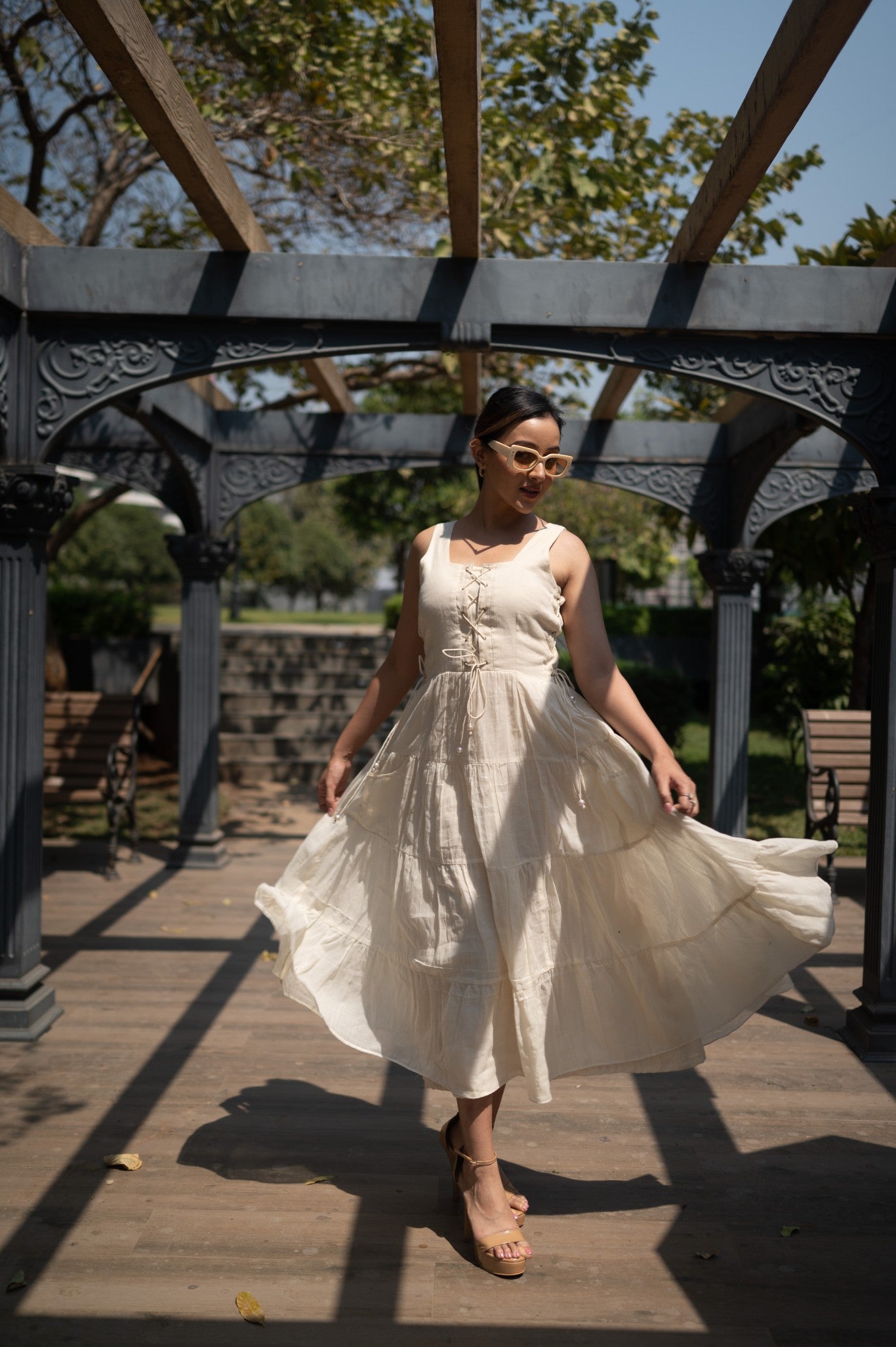 Off White Tiered Dress